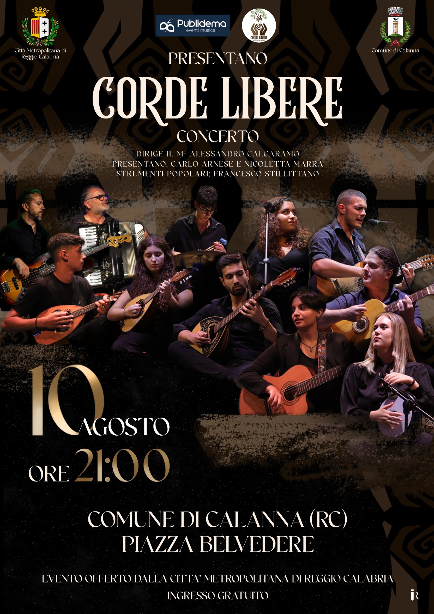 Locandina del concerto a Calanna