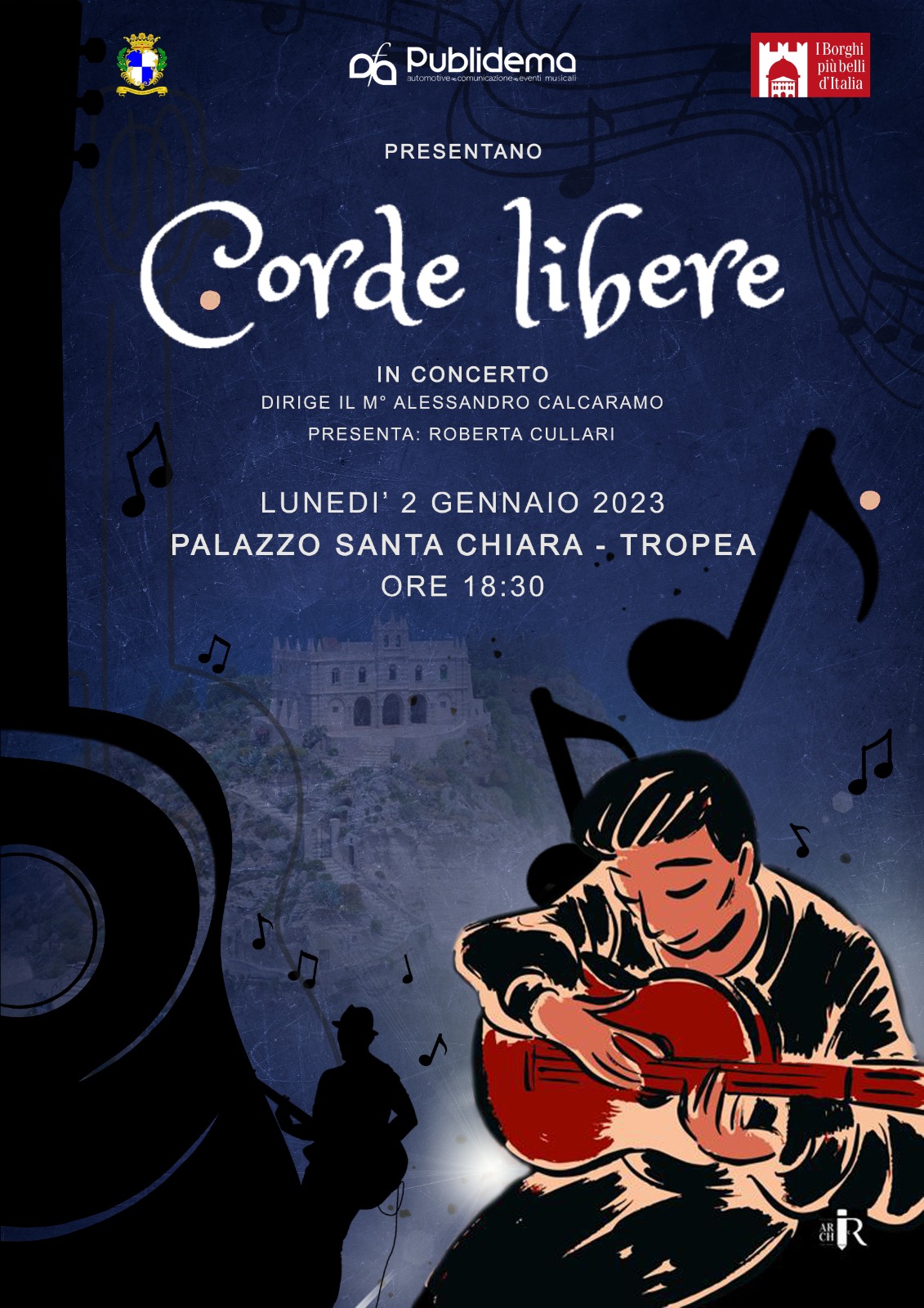 Locandina del concerto a Palazzo Santa Chiara