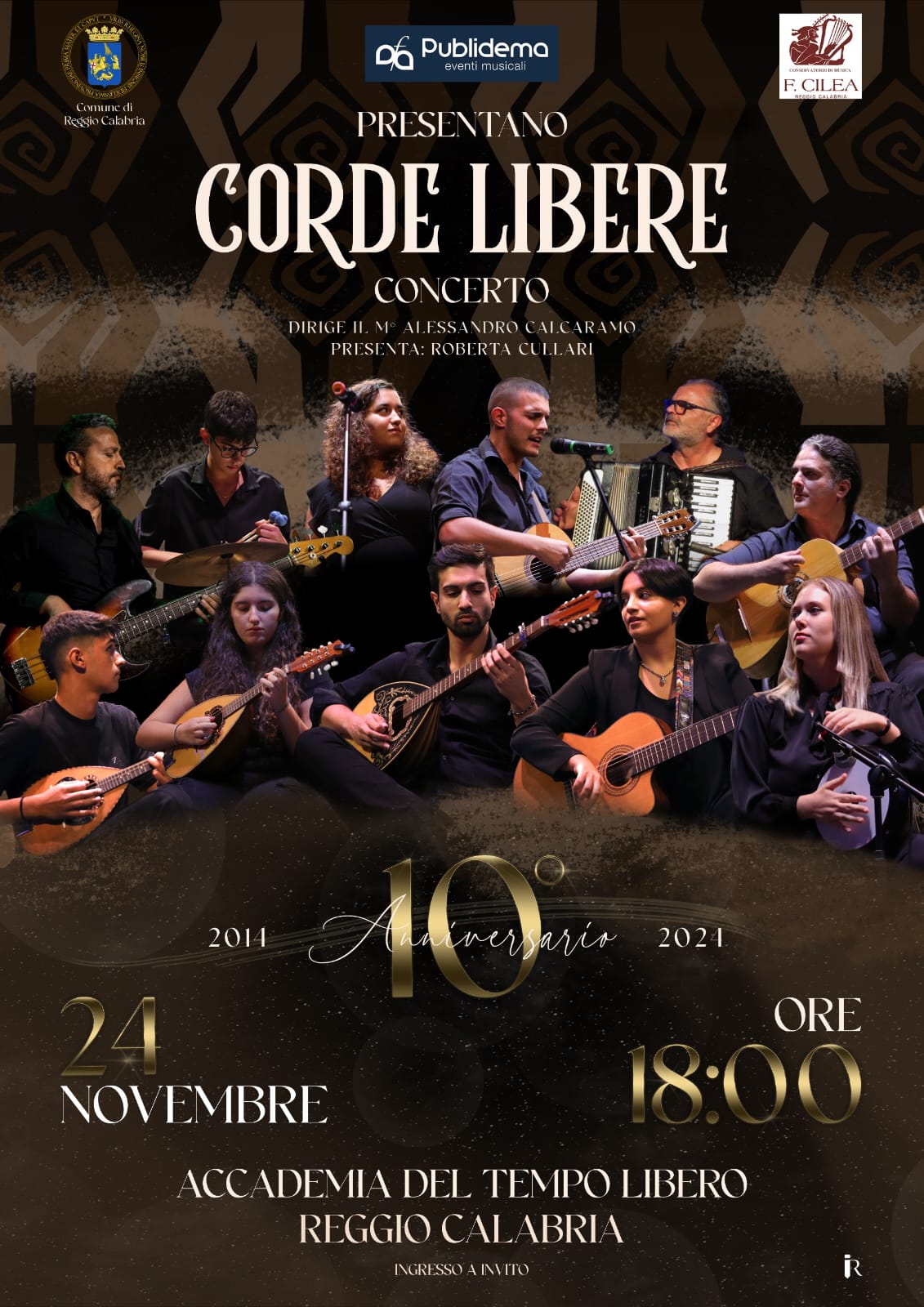 Locandina del concerto per i dieci anni di attività