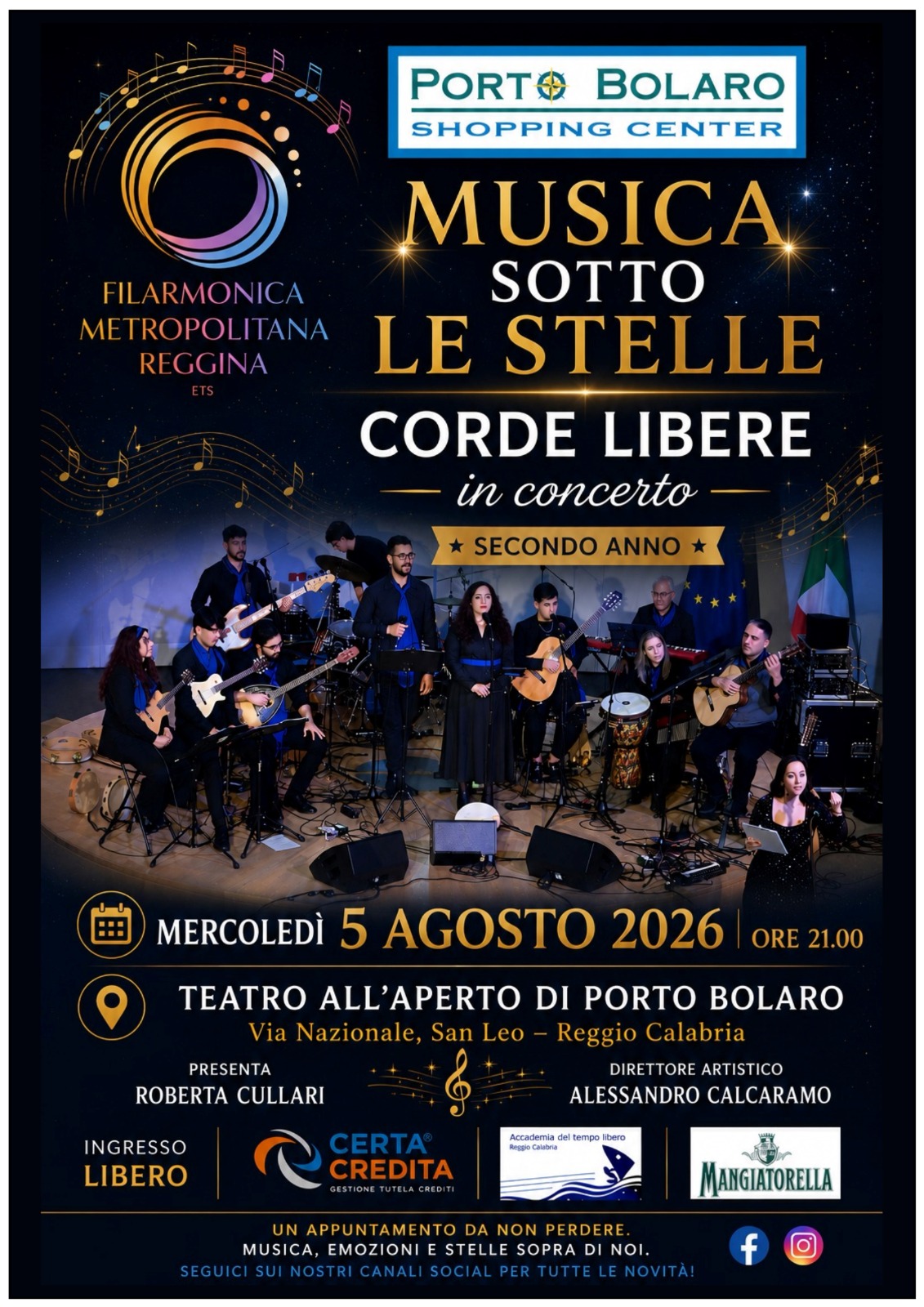 Locandina del concerto al Porto Bolaro