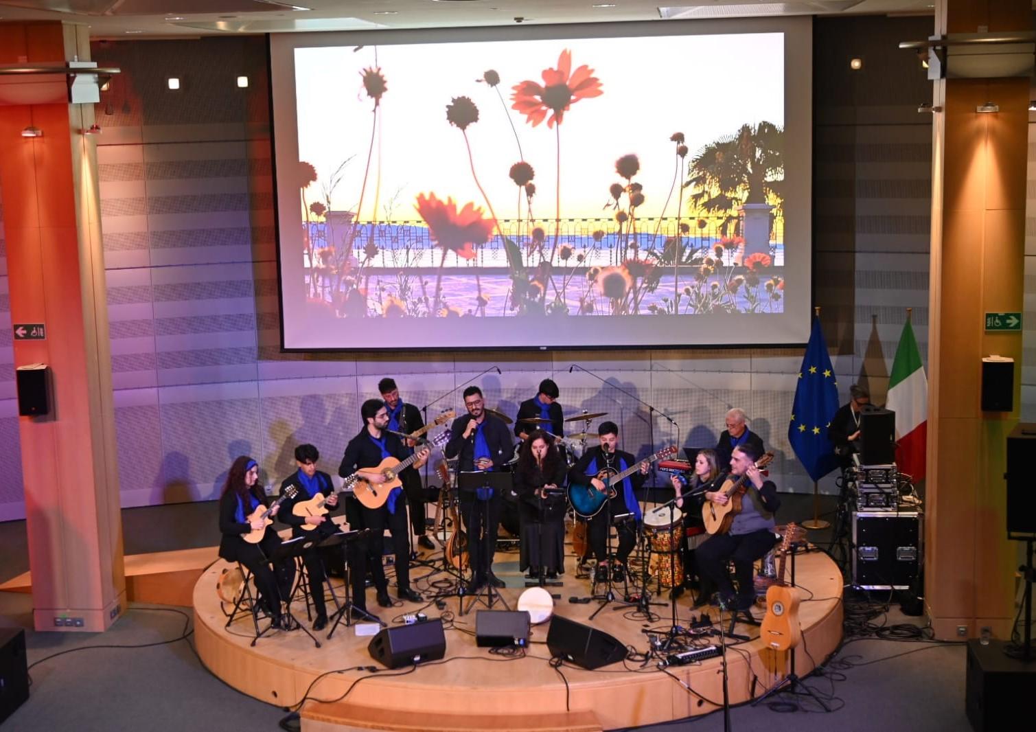 Il gruppo Corde Libere in concerto nella sede del Parlamento Europeo a Bruxelles