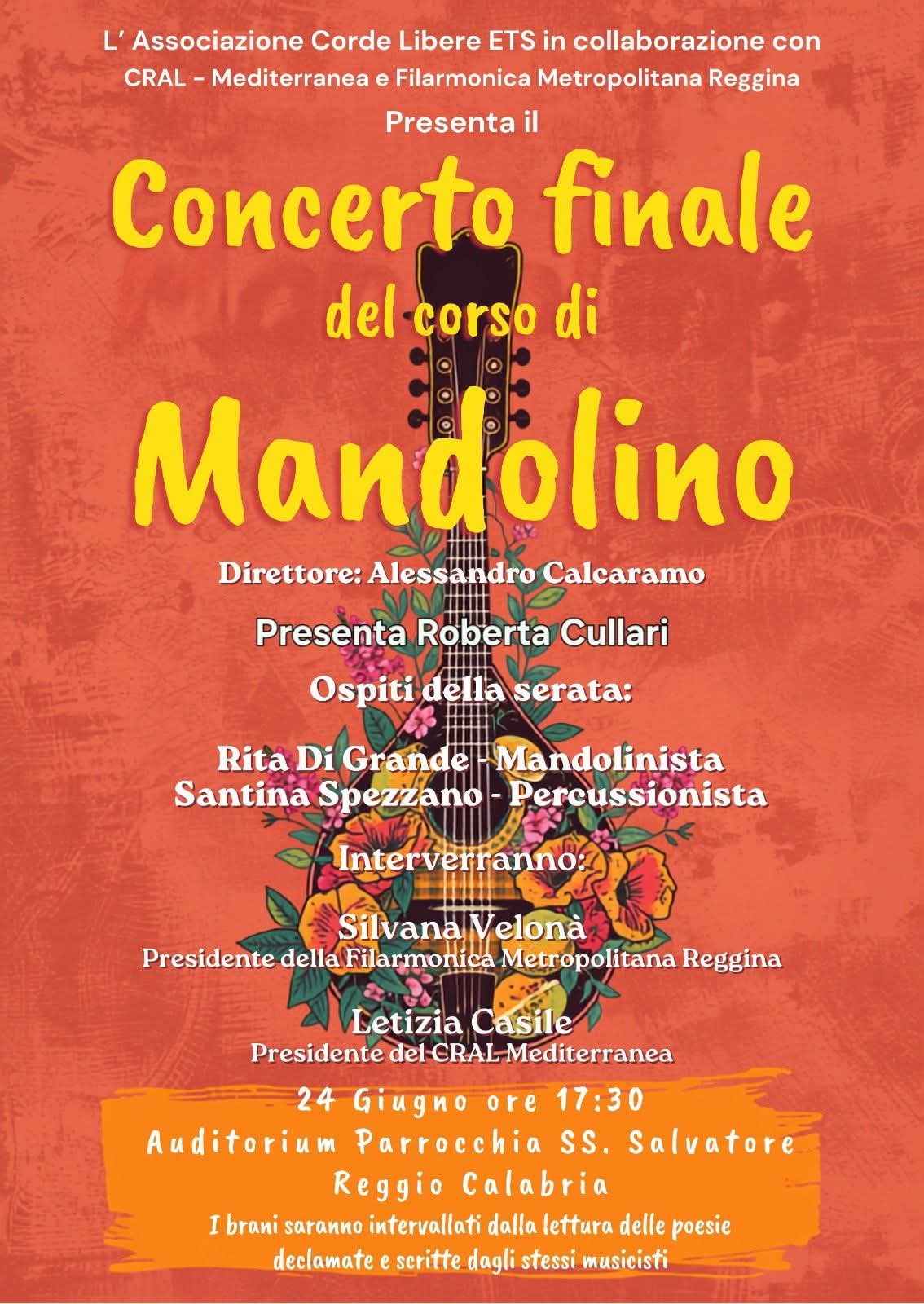 Locandina del concerto finale del corso di mandolino